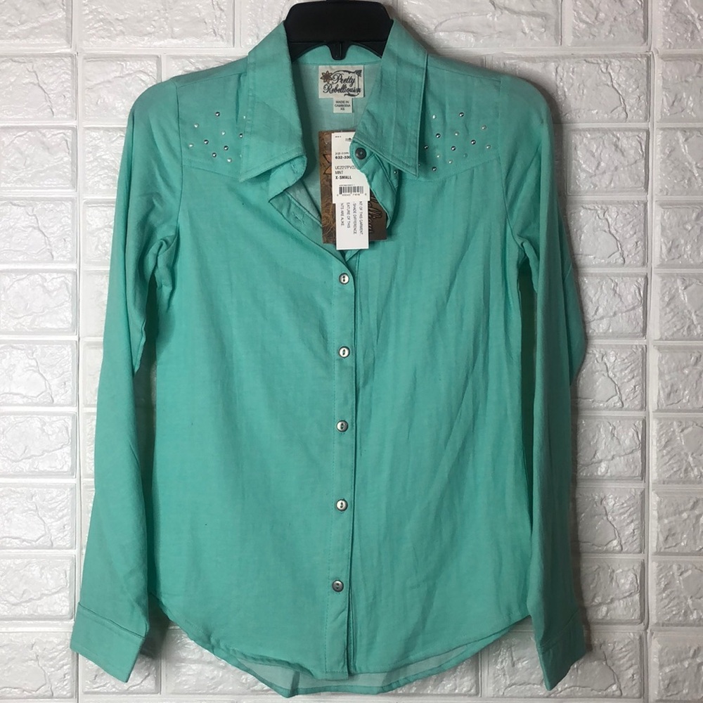 🌞 NWT pretty rebellious mint green button down‎